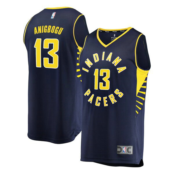 Maillot Indiana Pacers Homme Ike Anigbogu 13 Icon Edition Bleu marin